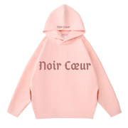 Noir Cœur Oversized Hoodie Pink