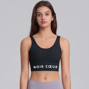 Noir Cœur Black Gym Top