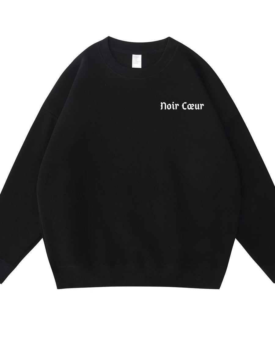 Noir Cœur Oversized Black Sweater