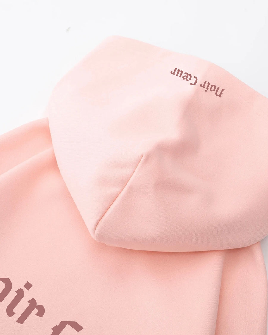 Noir Cœur Oversized Hoodie Pink