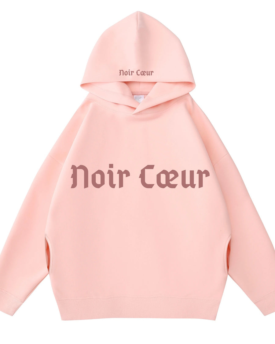 Noir Cœur Oversized Hoodie Pink