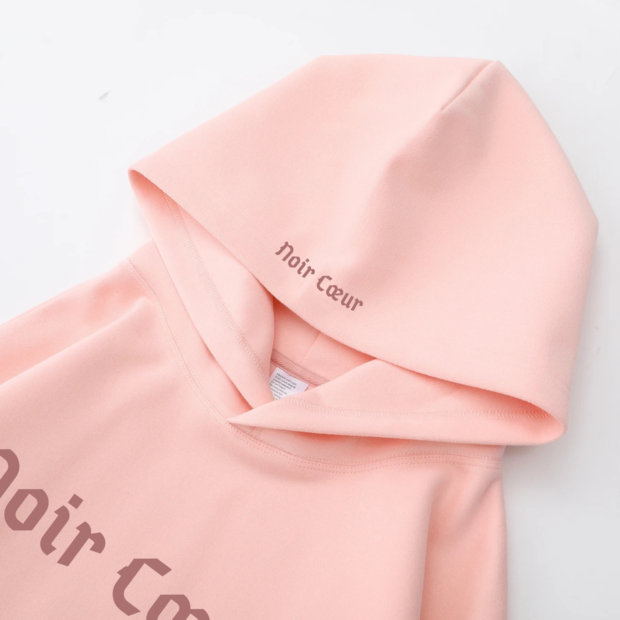 Noir Cœur Oversized Hoodie Pink