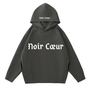 Noir Cœur Oversized Dark Grey Hoodie