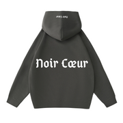 Noir Cœur Oversized Dark Grey Hoodie