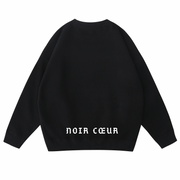 Noir Cœur Oversized Black Sweater