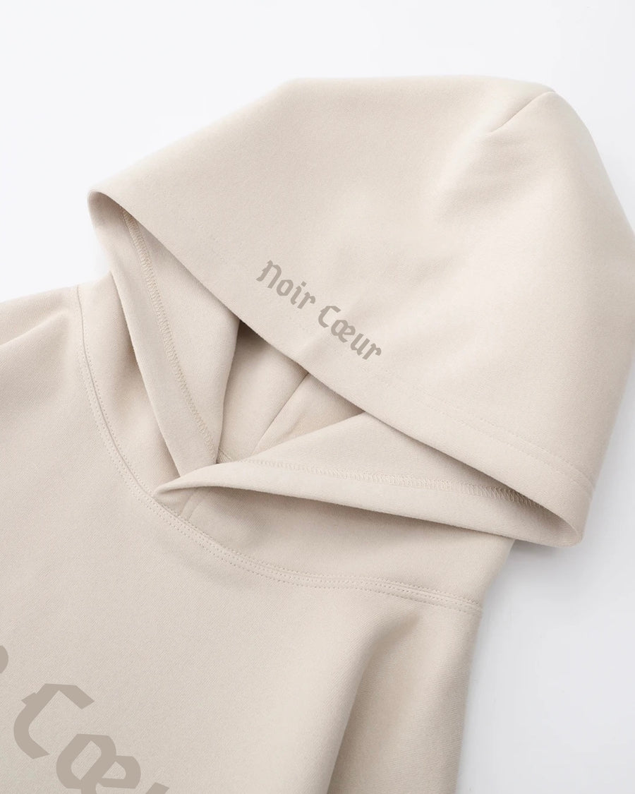 Noir Cœur Sand Oversized Hoodie